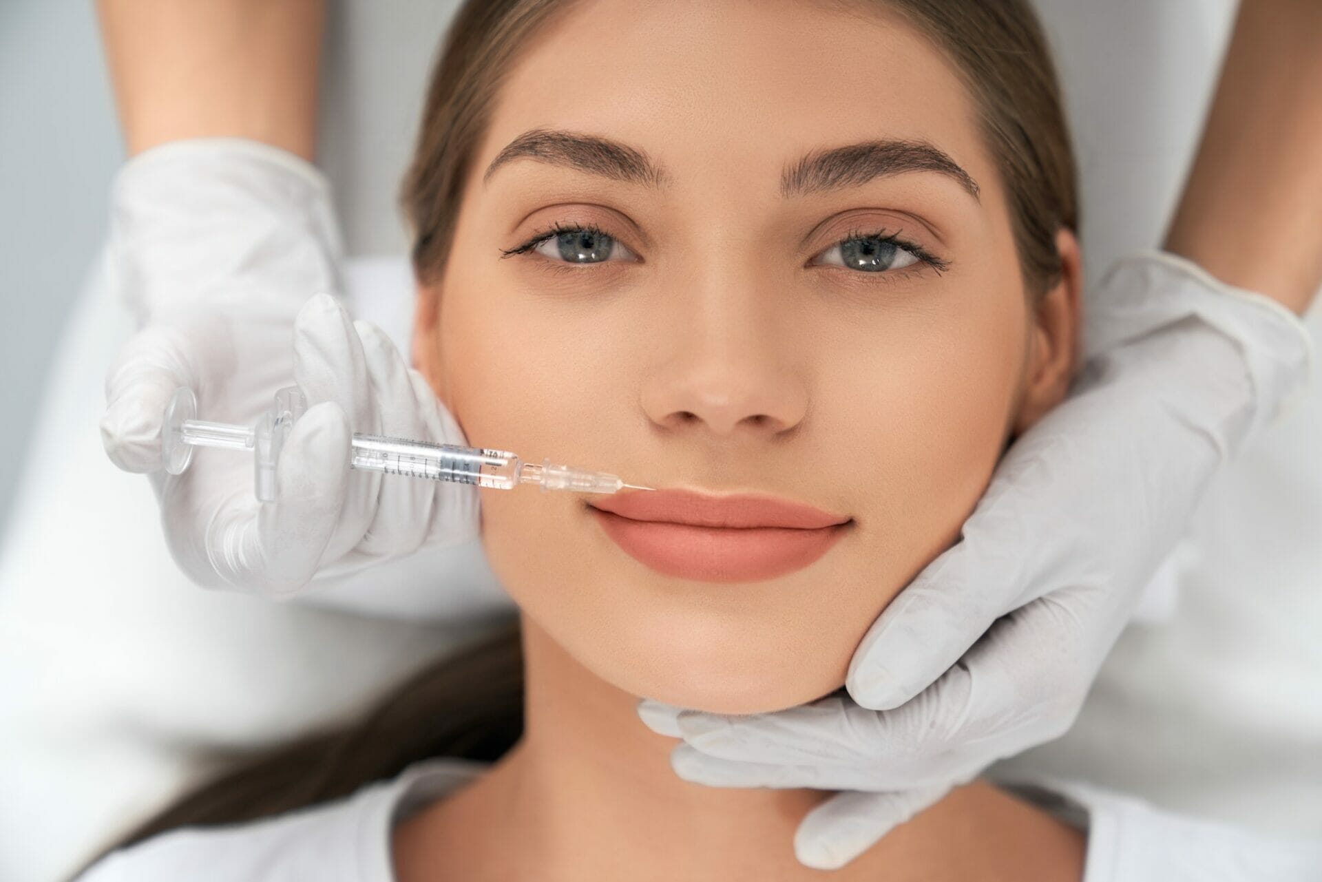 Beauty procedure for improvements lips in salon